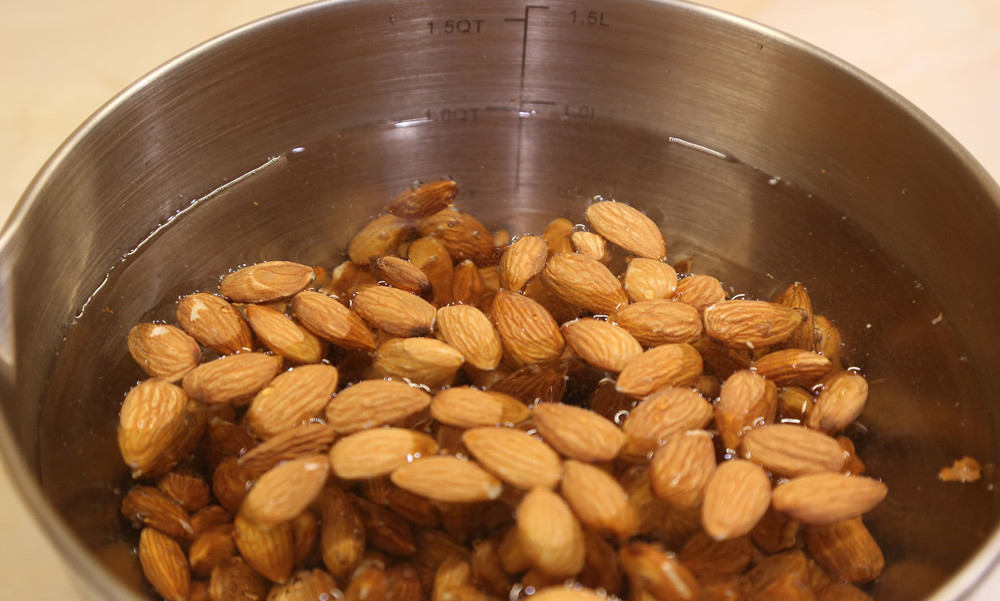 Almonds in water